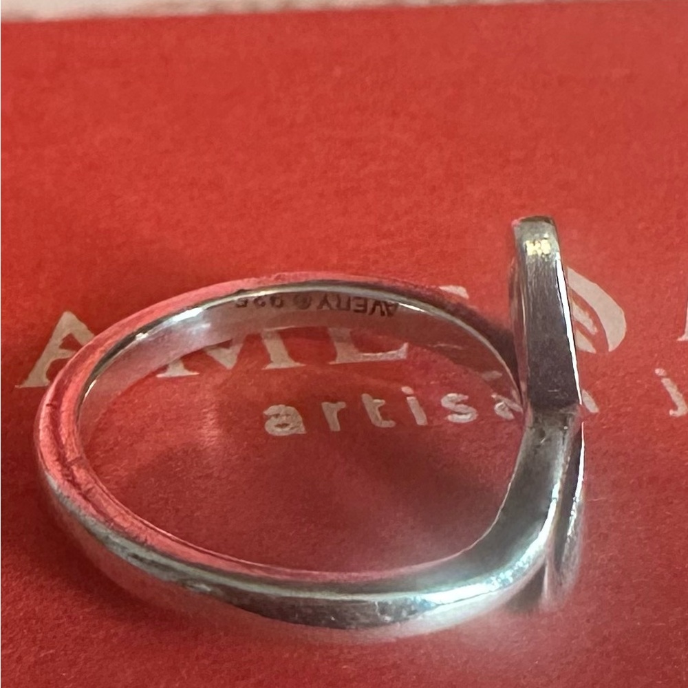 James Avery script letter P sterling silver ring size 5 - Picture 6 of 9